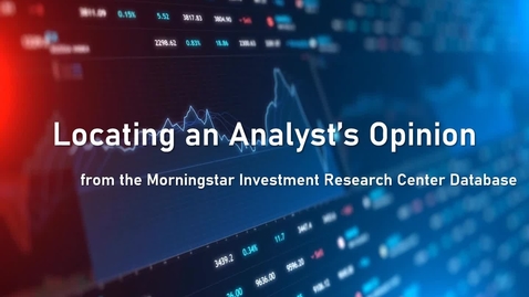 Thumbnail for Locating an Analyst's Opinion