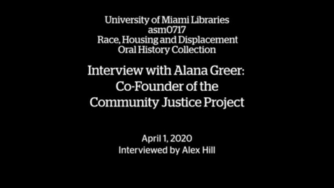 Thumbnail for entry Interview with Alana Greer