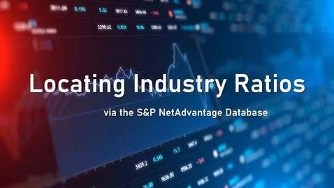 Thumbnail for entry Locating Industry Ratios