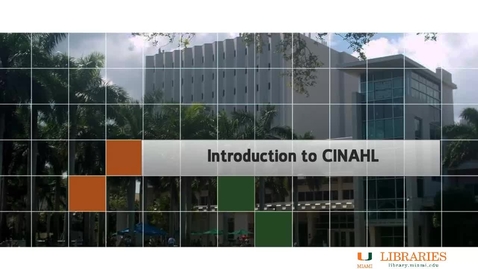 Thumbnail for entry Nursing 1 - Introduction to CINAHL