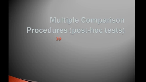 Thumbnail for Multiple Comparison Procedures