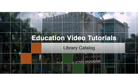 Thumbnail for entry Education 3 - Library Catalog