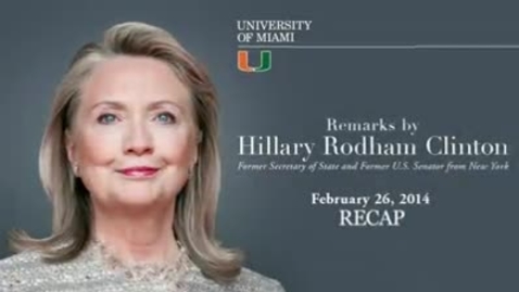 Thumbnail for entry Hillary Rodham Clinton visits the University of Miami