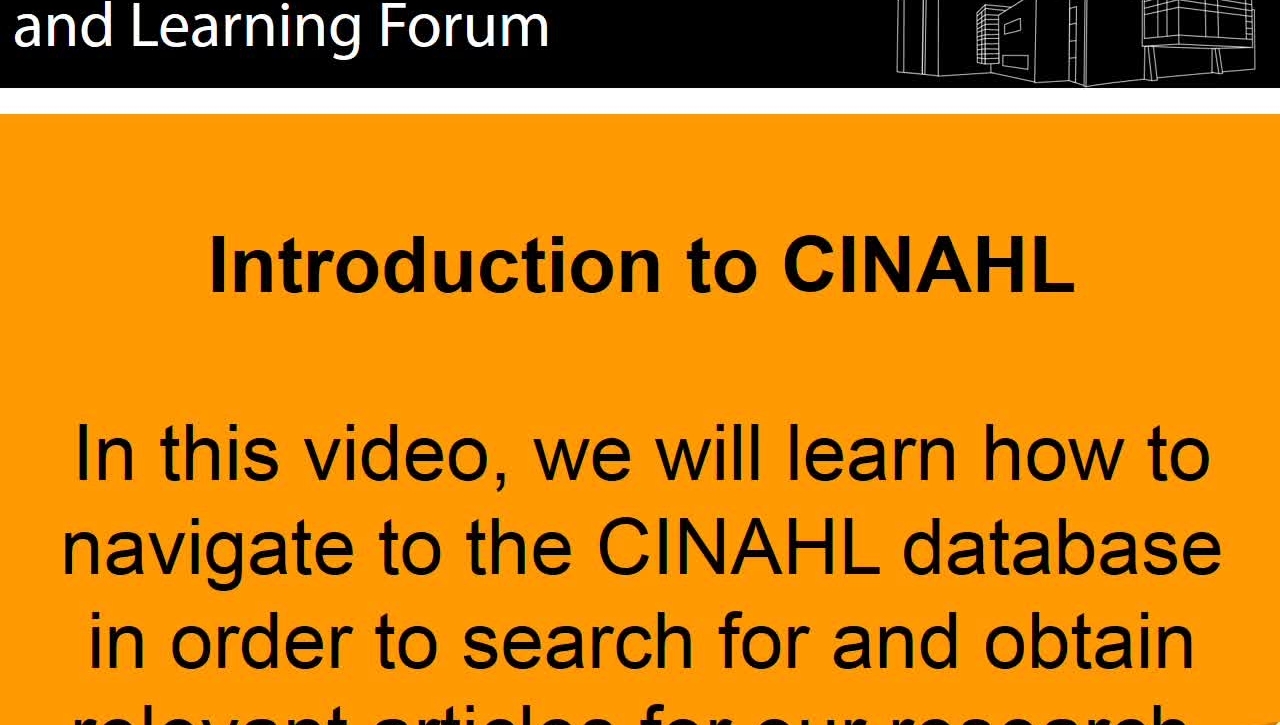 Introduction to CINAHL