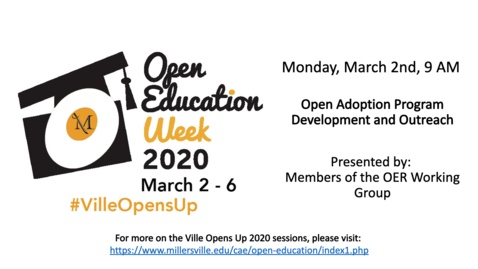 Thumbnail for entry Open Adoption Program Development and Outreach - #VilleOpensUp 2020 3_2_Morning Session