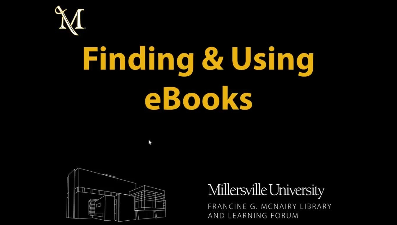 Finding &amp; Using eBooks