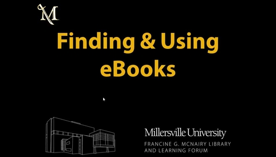 Finding & Using eBooks
