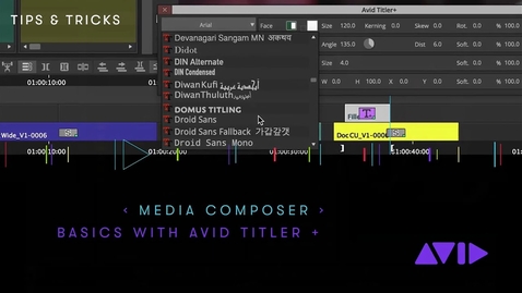 Thumbnail for entry Media Composer — Basics with the Avid Titler +
