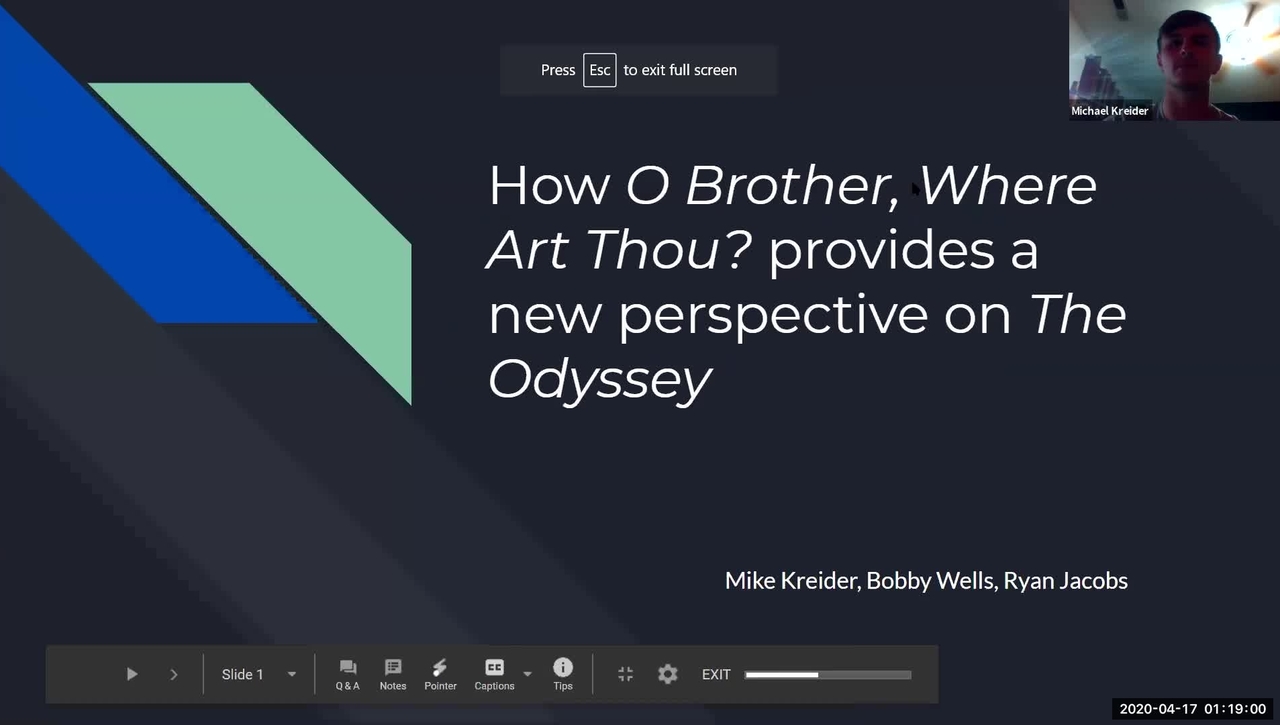 Comparing the Odyssey to O Brother Where Art Thou