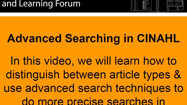 Advanced Searching in CINAHL