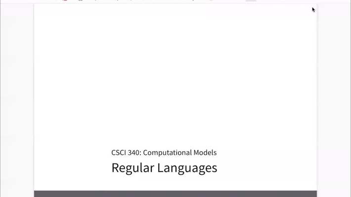Chapter 09: Regular Languages [Feb 23] [CSCI 340.50A]