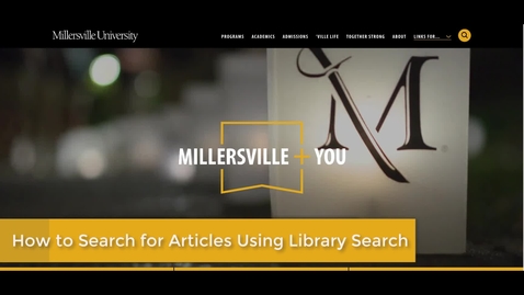 Thumbnail for entry How to search for articles using library search