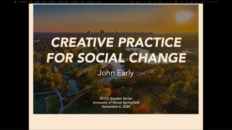 Thumbnail for ECCE Speaker Series: &quot;Creative Practice for Social Change&quot; (November 6, 2024)