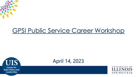 Thumbnail for GPSI Public Service Career Workshop
