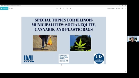 Thumbnail for Special Topics for Illinois Municipalities: Social Equity, Marijuana, and Plastic Bags
