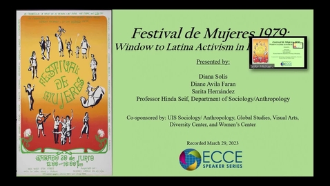Thumbnail for ECCE Speaker Series - &quot;Window To Latina Activism&quot; (March 29, 2023)