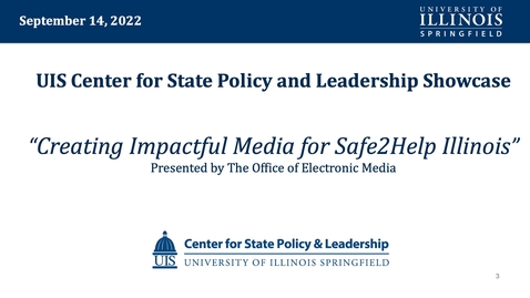 Thumbnail for CSPL Showcase: Creating Impactful Media for Safe2Help Illinois 