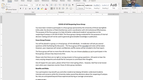 Thumbnail for COVID-19 FOCUS Groups - Pilot