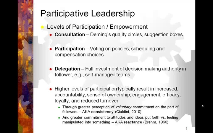 Week 4 - Participative Leadership and Trust