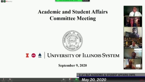 Thumbnail for University of Illinois Board of Trustees ASAC Committee Meeting - September 9, 2020