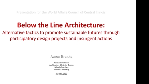 Thumbnail for WACCI Sustainable Architecture (April 18, 2022)