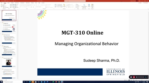 Thumbnail for Orientation Presentation MGt 310 Online