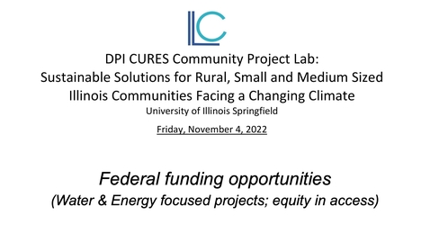 Thumbnail for 2022 DPI CURES Community Project Lab - &quot;Federal Funding Opportunities&quot;