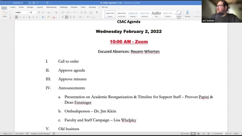 Thumbnail for CSAC Meeting | February 02, 2022