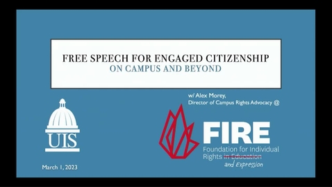 Thumbnail for ECCE Speaker Series: &quot;Free Speech On Campus and Beyond&quot; (March 3, 2023)