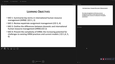 Thumbnail for IHRM Module 1: Part 1