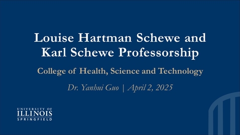 Thumbnail for Ceremony of Investiture of Dr. Yanhui Guo (April 3, 2025)