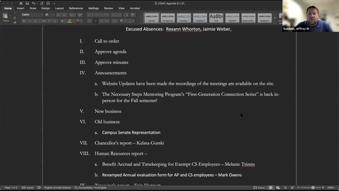 Thumbnail for CSAC Meeting | September 1, 2021 