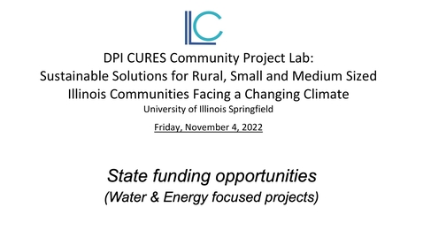Thumbnail for 2022 DPI CURES Community Project Lab- &quot;State Funding Opportunities&quot;