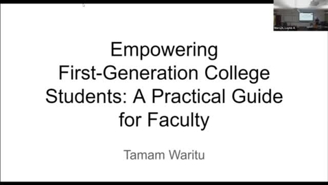 Thumbnail for CFE - Tamam Waritu Empowering First Gen Students October 2023