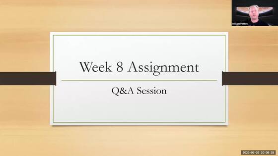 Week 8 Assignment Q&A
