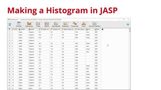 JASP - Histogram