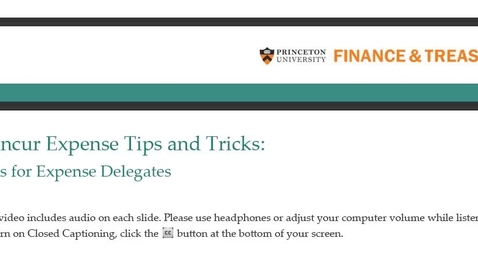 Thumbnail for entry Tips for Expense Delegates