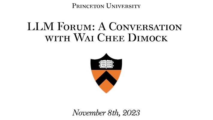 20231108 LLM forum a conversation with Wai Chee Dimock 