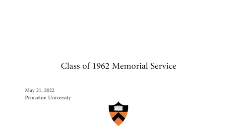 Thumbnail for entry Class of 1962 Memorial Service
