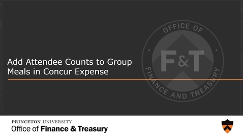 Thumbnail for Add Attendee Counts to Group Meals in Concur