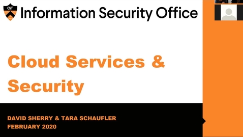 Thumbnail for entry Webinar: Cloud Services &amp; Security - February 27, 2020