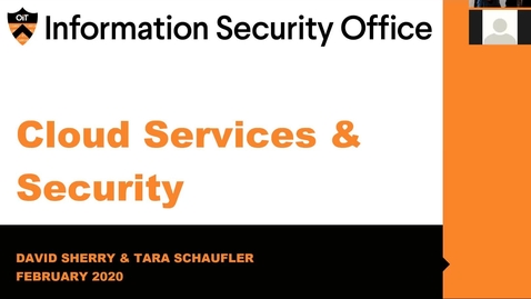 Thumbnail for entry Webinar: Cloud Services &amp; Security - February 27, 2020