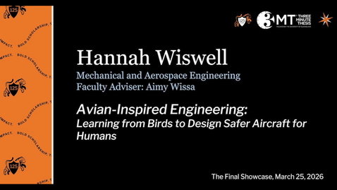 Thumbnail for Three Minute Thesis 2026 Final Showcase: Hannah Wiswell