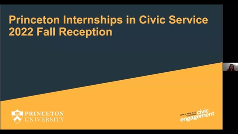 Thumbnail for entry Princeton Internships in Civic Service (PICS) Fall Reception 2022