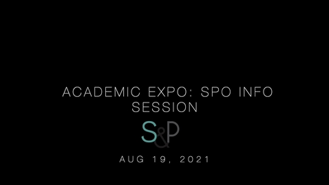 Thumbnail for Academic Expo: SPO Information Session, Aug 19, 2021