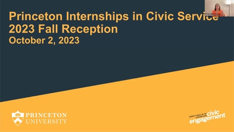 Thumbnail for Princeton Internships in Civic Service 2023 Fall Reception