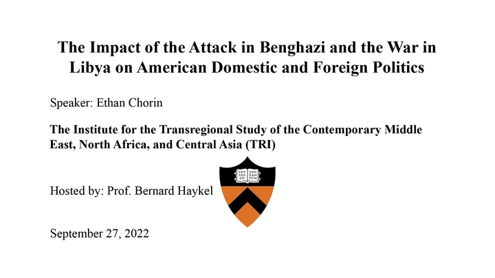 9.27.22 The Impact of the Attack in Benghazi and the War in Libya on ...