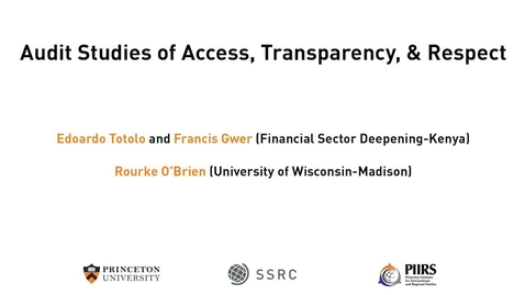 Thumbnail for entry The Dignity &amp; Debt Network Conference - Audit Studies of Access, Transparency, &amp; Respect