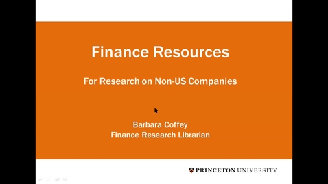 Thumbnail for entry JIW Finance Non Domestic Companies Data Resources