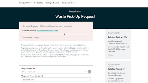 Thumbnail for Using the Waste Pick Up Request Form